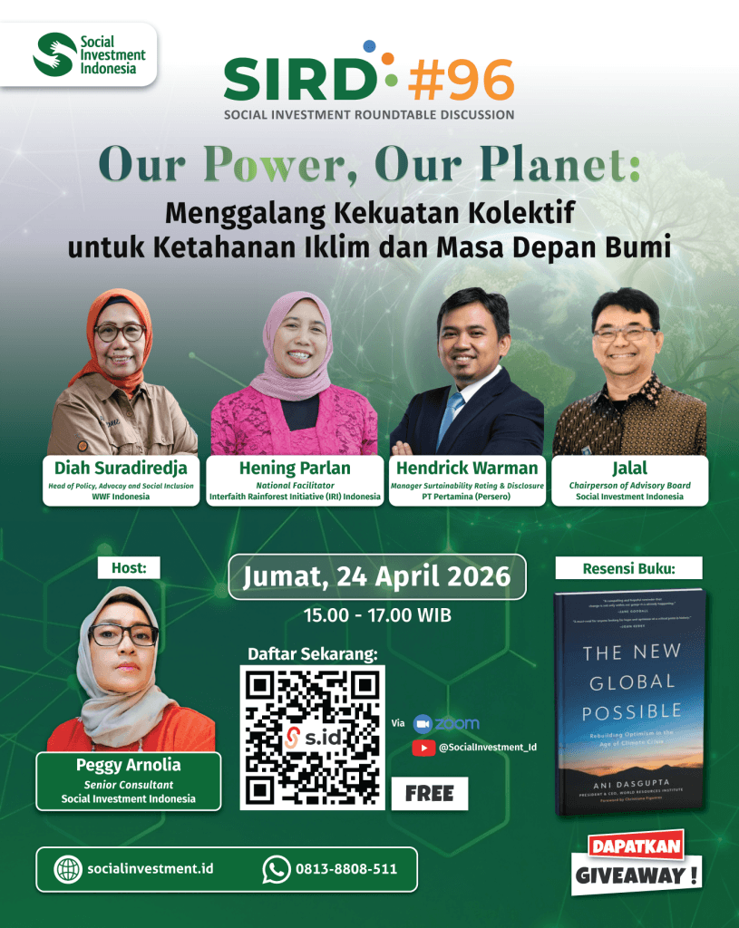 Poster SIRD 96 Social Investment Indonesia Tema Hari Bumi 2026 Our Power Our Planet
